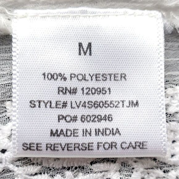 Sheer Embroidered Top M Popover 3/4 Sleeve Gauzy Boho Fairy Etherial Coverup - Picture 12 of 16